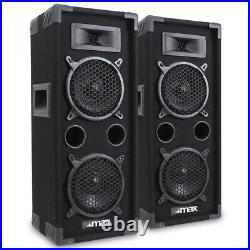 2x MAX Dual 6 Bedroom Studio House Party Disco Speakers DJ Sound Setup 1200W