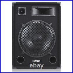 2x Max 15 PA Speaker and Amp Party DJ Band Complete Sound System 2000W UK Stock