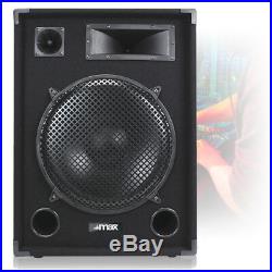 2x Max 15 PA Speaker and Amp Party Disco DJ Band Complete Sound System 2000W