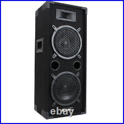 2x Max MAX 2 x 8 Speakers Bedroom DJ Disco PA Party 1600W Set Mega Bass Kit
