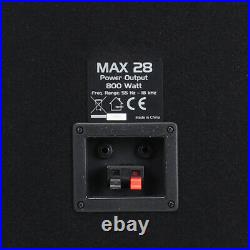 2x Max MAX 2 x 8 Speakers Bedroom DJ Disco PA Party 1600W Set Mega Bass Kit