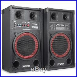 2x SPB 10 Active USB/SD Party Speakers 600W + Bluetooth Music Receiver + Cables