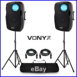 2x V-AP15A V3 Active PA Speaker 3200W 15 DJ Disco Sound System with Stands
