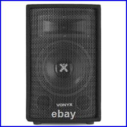 2x Vonyx 8 Inch Passive PA Speakers Disco DJ Sound Package 800W UK Stock