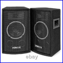 2x Vonyx SL6 6 DJ Speakers + Amplifier + Cables Home Stereo Sound System 250W