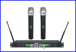 2x800 Channel UHF Diversity Wireless Hand held Microphone Mic System G-733H