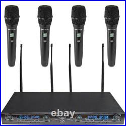 4 Channel UHF Wireless Microphone System with 4 Handheld Wireless Microphones