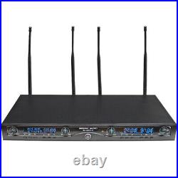4 Channel UHF Wireless Microphone System with 4 Handheld Wireless Microphones