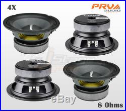4x PRV Audio 6MR250A Mid Range ALTO Car Stereo 6.5 Speaker 8 ohm 6MR PRO 1000W