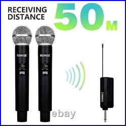 4x Professional Wireless Microphone UHF Cordless Dynamic Karaoke Mic System