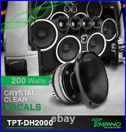 4x Timpano TPT-DH2000 2 Compression Driver Slim Aluminum Horn DH2000 200W
