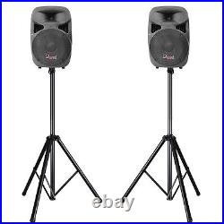 5Core 2PC 15 Inch Passive DJ PA Speaker Pair ABS Lightweight Tripod Stand & Bag