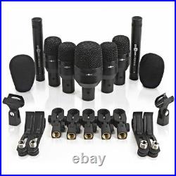 7 Piece Drum Mic Set with Carry Case by Gear4music
