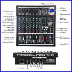 8-Channel Professional Audio Mixer Sound Board Console with FX Reverb Delay Effect