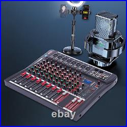 8ch Mixing Console with USB Pro 8 Channel Bluetooth Studio Audio Mixer Live Sound