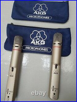 AKG C1000S Two Stereo Units Condenser Professional Microphones with Soft cases