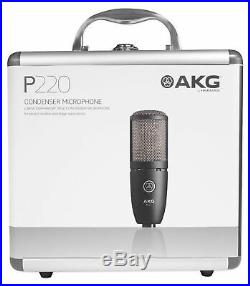 AKG P220 Studio Condenser Microphone Recording Mic+Shockmount+Carry Case