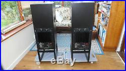ATC SCM50A studio active monitor speakers with flight cases and original stands