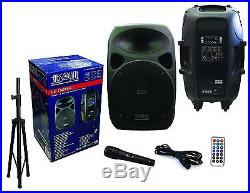 Absolute USA 2-Way 15 3500W Active DJ/PA Speaker With Built In Bluetooth