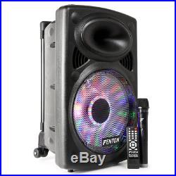 Active Powered House Party Speaker System 12 Bluetooth with Lights Wireless Mic