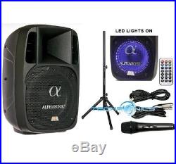 Alphasonik 10 Powered 1600w Pro Speaker Dj Bluetooth Usb Pa Led MIC Usb Stand