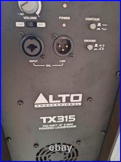 Alto Professional TX315 15in A 2-Way Active PA Speaker 700W RMS XLR Black pair