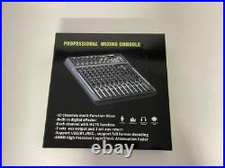 Audio Mixer, 10-Channel Professional Stereo Mixer, 99 DSP Reverb, 7-Band Equa