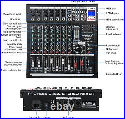 Audio Mixer Channel, Sounds Mixer for Streaming. Professional DJ Board Console 8