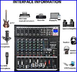 Audio Mixer Channel, Sounds Mixer for Streaming. Professional DJ Board Console 8