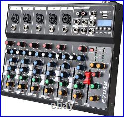 Audio Mixer Channel, Sounds Mixer for Streaming. Professional DJ Board Console 8