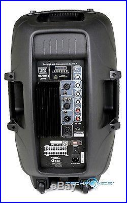 Audiobahn Torq 15 Powered 2600w Pro Dj Bluetooth Usb Pa Led MIC Speaker + Stand