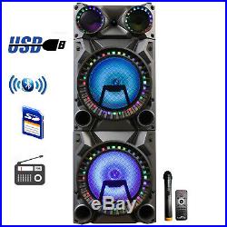 BEFREE SOUND 12 DUAL SUBWOOFER BLUETOOTH PORTABLE DJ PA PARTY SPEAKER withLIGHTS