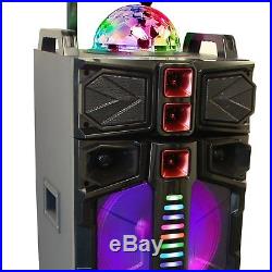 BEFREE SOUND DUAL 12 SUBWOOFER BLUETOOTH PORTABLE PARTY SPEAKER with LIGHTS MIC