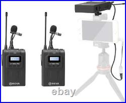 BOYA BY-WM8 Pro K2 UHF Dual Channel Wireless Lapel Microphone System 1 TX 2 RX