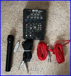 Behringer PA system with a Behringer Digital Wireless microphone and Alto mixer