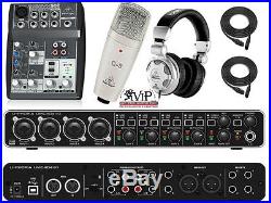 Behringer Studio Complete Professional Recording Package Interface Mixer Mic