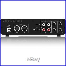 Behringer U-Phoria UMC204HD 2-in 4-out USB 2.0 Audio Interface with MIDAS Preamps