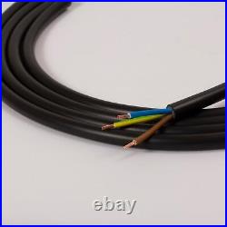 Black H05VV-F Flexible Rubber Mains Cable