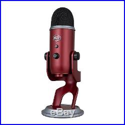 Blue Microphones Yeti Crimson Red USB Mic with Headphones & Knox Gear Pop Filter