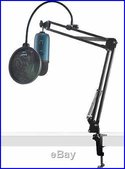 Blue Microphones Yeti Teal USB Microphone with Knox Studio Arm and Pop Filter