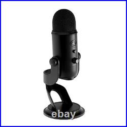 Blue Yeti Microphone Blackout with Knox Gear Pop Filter and 3.0 4 Port USB Hub