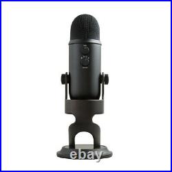 Blue Yeti Microphone Blackout with Knox Gear Pop Filter and 3.0 4 Port USB Hub