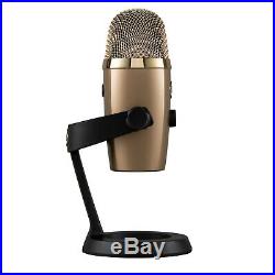Blue Yeti Nano Microphone (Cubano Gold) with Headphones and Boom Arm Bundle