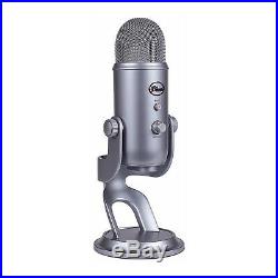 Blue Yeti USB Microphone (Cool Gray) with Studio Headphones and USB Hub Bundle