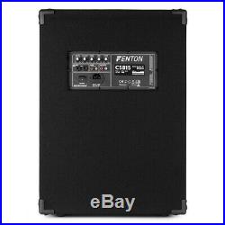 CSB 15 Active DJ Speaker PA Sound System and Built-in 800w High Power Mixer Amp