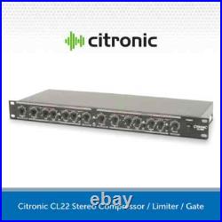Citronic CL22 Stereo Compressor / Limiter / Gate Professional 19 Rack Mount 1U