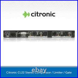 Citronic CL22 Stereo Compressor / Limiter / Gate Professional 19 Rack Mount 1U