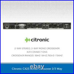 Citronic CX23 Active Crossover 2/3 Way Stereo Mono Install PA Band DJ System