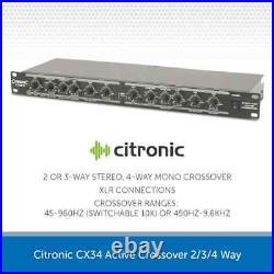 Citronic CX34 Active Crossover 2/3/4 Way Stereo Mono 19 Mono Install PA Band DJ