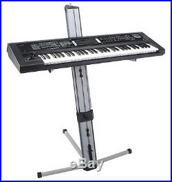Classic Cantabile Double Keyboard Stand Stack Silver Foldable For Stage & Home